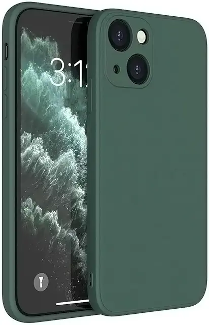 Cover Originale iPhone 13 Mixroom in Silicone TPU Opaco Verde Foglia con Protezione Fotocamera