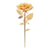 3D Metal Puzzles Rose Flower Model Kits, Artificial Flowers Metal Building Blocks DIY 3D Puzzle for Adults, for Father Mothers Valentines Day, 15Pcs Gold