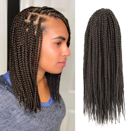 12 Inch Crochet Box Braids Pre Looped Middle Brown Box