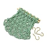 Macrame Fruit Veggies Hammock For Extra Storage Under Cabinet - 20' Boho Hanging Basket With 4 Hooks...