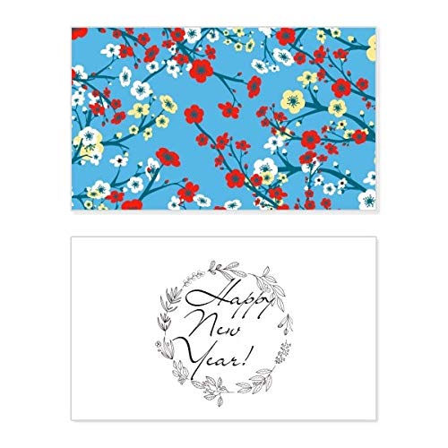 Carte de Nouvel An japonaise avec branche de sakura en fleurs