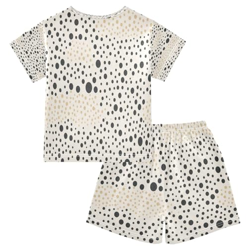 Dots Color Kids Pjs Set Boys Girls Summer Short-Sleeve Sleepwear Pajamas 2PCS2