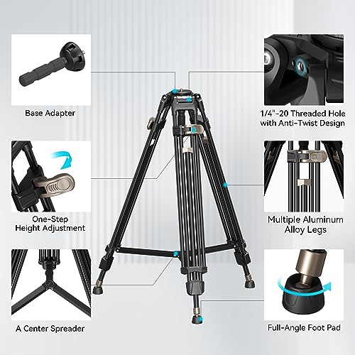 Smallrig 4164-CF-FBA-US Ad-80 Freeblazer Heavy-Duty Tripod, 71 Inch Video Tripod With 75Mm Bowl Adapter,One-Step Height Adjustment, Load Up To 33Lbs, Professional Tripod For Dslr, Camera thumb #4