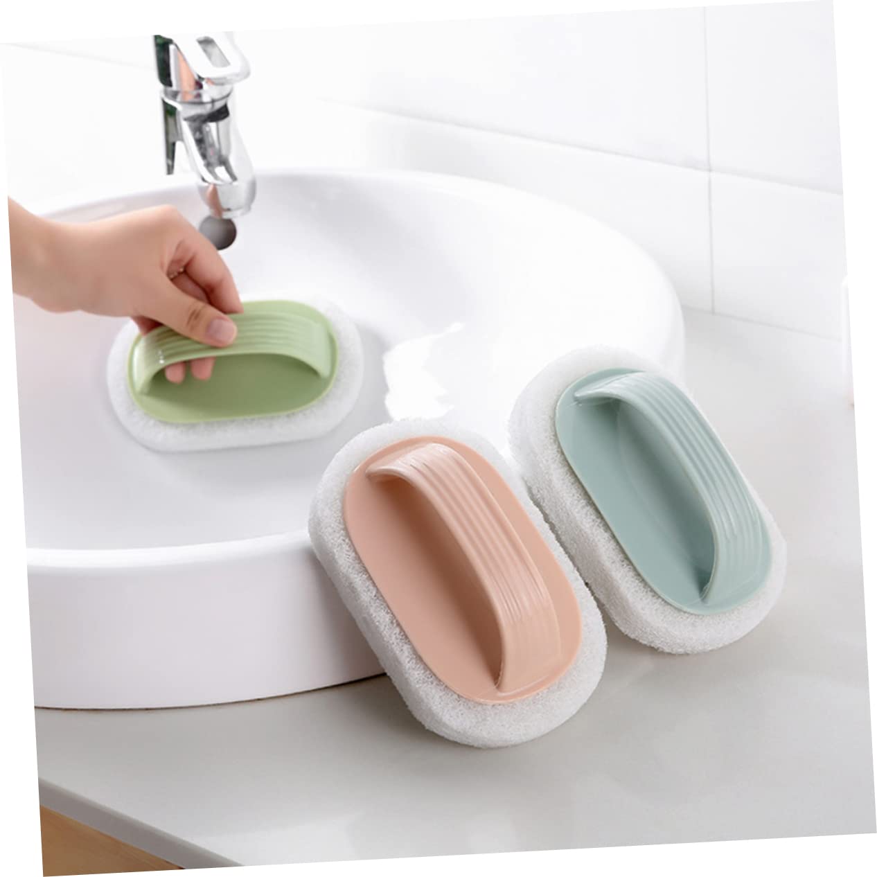 VALICLUD 3 Set Spazzole Per Con Spugne Resistenti Per Cucina E Bagno Facili Trasportare 4 Pezzi * 3