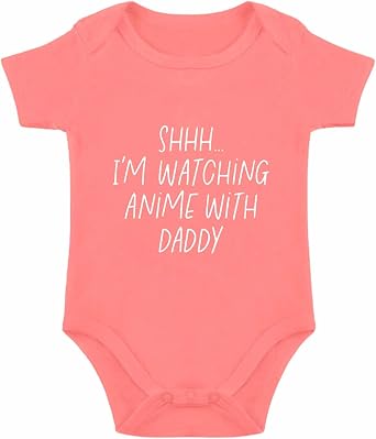 Shh Im Watching Anime with Daddy Baby Bodysuit Funny Baby Bodysuit Unisex