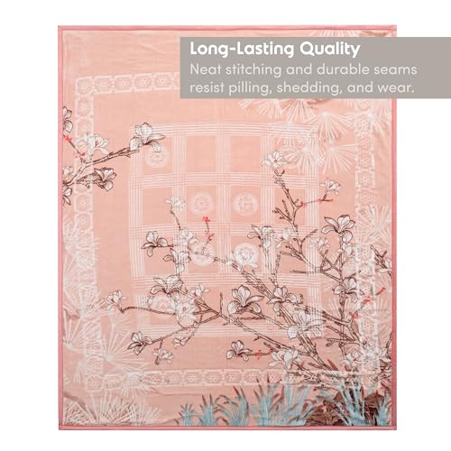 Image of Nestl Korean Mink Blanket King Size - 12 Lbs Velvet Fleece Korean Blanket - 2 Ply Warm & Thick Winter Blanket - Wrinkle & Fade Resistant - 87 x 94 Inches (Peach)