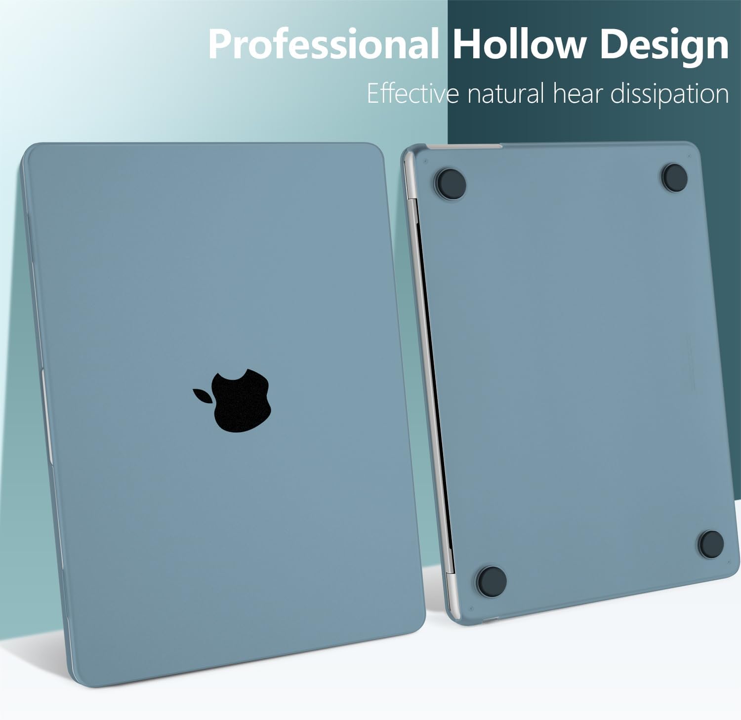 TWOLSKOO for M4 MacBook Air 13.6 Inch Case 2025-2022 Release M4 A3240 M3 A3113 M2 A2681, Ultra Thin Armor Plastic Hard Shell with Trackpad Film & Keyboard Cover & Screen Film, Matte Blue - Image 5