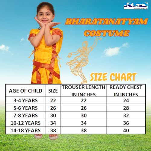 Image of Kaku Fancy Dresses Indian Classical Dance Costume for Girls, Bharatnatyam, Sufi, Kathak Dance Costume Accessory for Kids