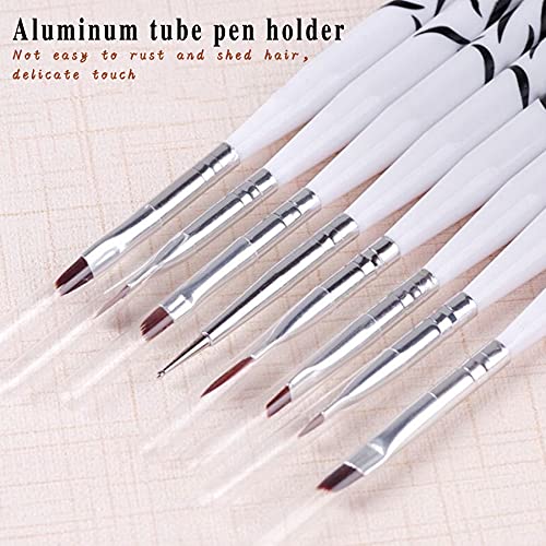 LYYDAN 8 Stück Nagel Pinsel, Nagelpinsel Set Acryl Nagel Kunst Pinsel Zebramuster Lichttherapiestift für UV-Gel Salon… – Bild 5