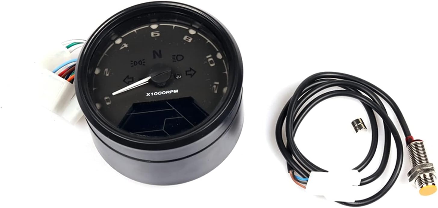 Motorcycle Speedometer Night Vision Dial Odometer LIGHT Multifunction Digital Indicator Tachometer Fuel Meter Instrument Oil Gauge Motorcycle Speedometer(01)