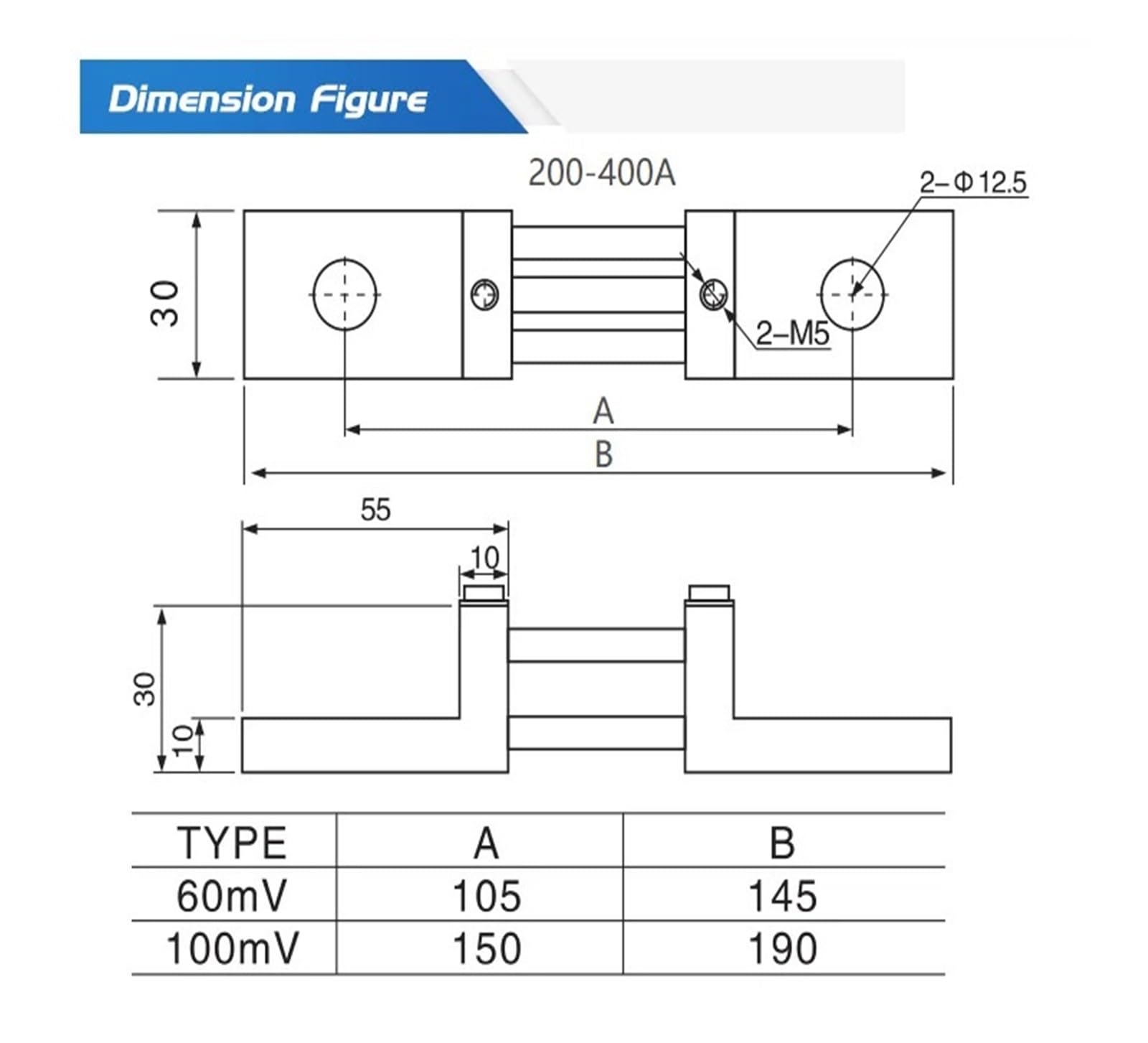 Podzielnik oporu shunt, FL-2D DC Shunt Resistor 250A-600A 60mV/100mV Brass Accuracy 0.5(60mv (Standard),300A)