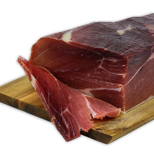 Hymor Superham spanischer Schinken am Stück – 1x ca. 1kg - Spanischer Jamon-Schinken ohne Knochen, polierter luftgetrockneter Schinken, lange Reifung mit weniger Salz für mehr Geschmack