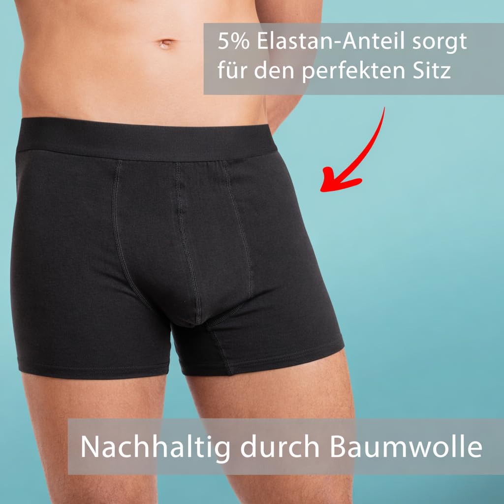 Lot de 10 boxers pour homme en coton noir - Sous-vêtements respirants pour homme