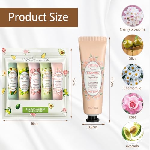 LOPHE Hand Cream, 30g Moisturising Hand Cream with Natural Plant Flower Fruit Flavour Gentle, Travel Size - Image 2