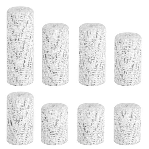 8 Rollen Gipsbinden zum Basteln Gipsbinden Set Gipsverband Gipsabdruck Babybauch Gipstuch 5cm/7 5cm/10cm/15cm x 2 7 m Gipsrollen Gipsbinde Rolle für Gips Basteln Verband Modellieren(Weiß)