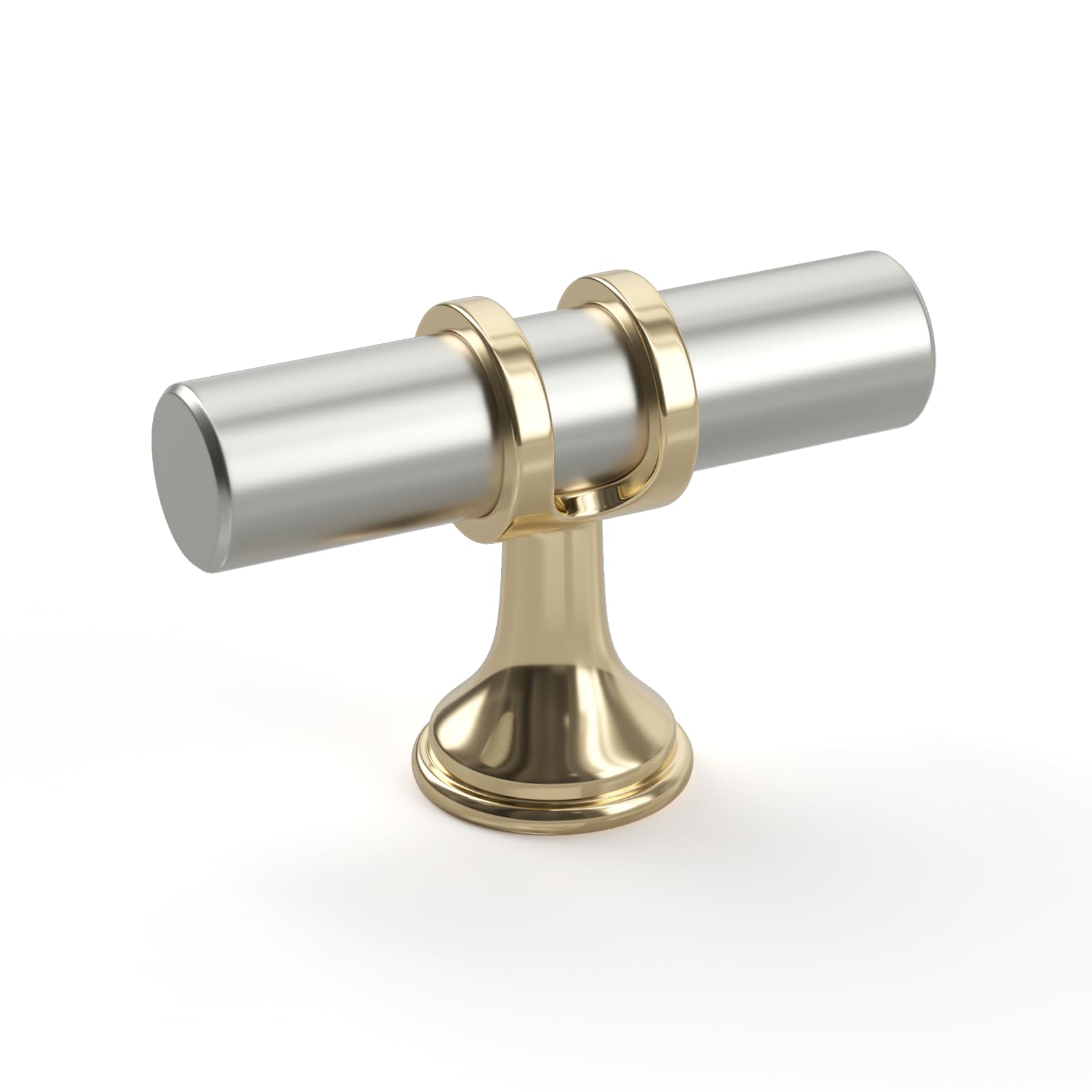 Goldenwarm 30 Pack Brushed Nickel and Gold Cabinet Knobs Kitchen Cabinet Knobs Gold Drawer Pull Handles Brushed Nickel Drawer Hardware, Single Hole