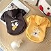 Pet Sweater with Hat, Milk Silk Velvet Winter Clothes for Dogs & Cats, Cozy Cartoon Outfit(Yellow,XS(0.5-1.5KG))
