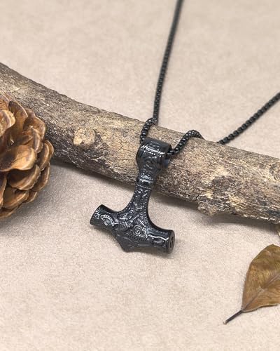 Collier viking marteau de Thor homme chaîne blé robuste - 2