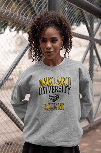 CreateMyTee | Oakland University Alumni Two Color Crewneck Sweatshirt |3