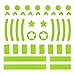 Reflective Stickers Waterproof Adhesive Reflective Decals Night Safety Warning Stickers for Bike Helmet 42PCS Green Outdoor Sport.