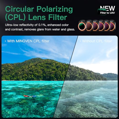 MINGVEN Conjunto de filtros Mini 4 Pro ND/PL, pacote com 6 - (CPL, ND8/PL, ND16/PL, ND32/PL, ND64/PL