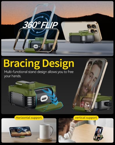 Image of Pohgelan for AirPods 4 Case with Safety Lock-Dark Green | Carbon Fiber Texture Cover,Magnetic Automatic Lock with Cleaning Kit&Keychain,Compatible with Magsafe