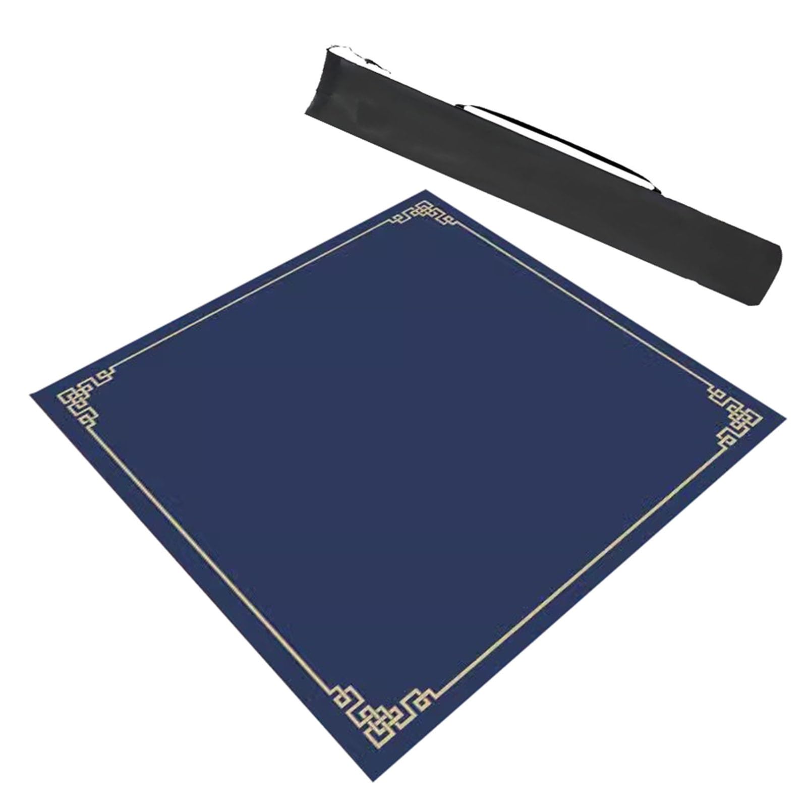 Moofut Blue Modern Square Mahjong Table Mat With Storage Bag, Anti Slip And Noise Reduction Game Table Cover For Mahjong Poker Cards (Color : Size : 31.5X31.5inch/80X80cm)