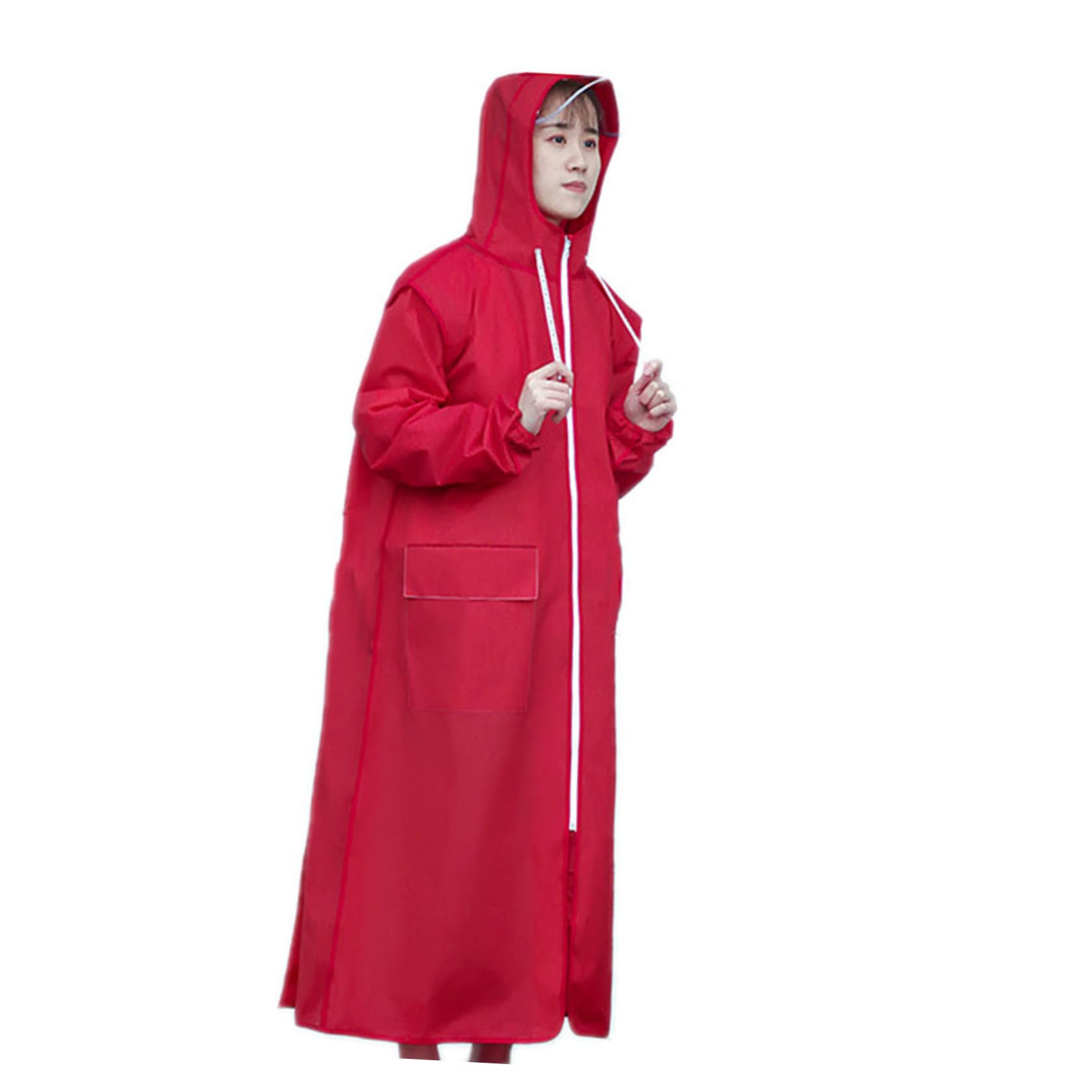 minkissy Regenmantel Für Erwachsene Mit Kapuze Regenponchos Für Erwachsene Tragbarer Regenmantel Black