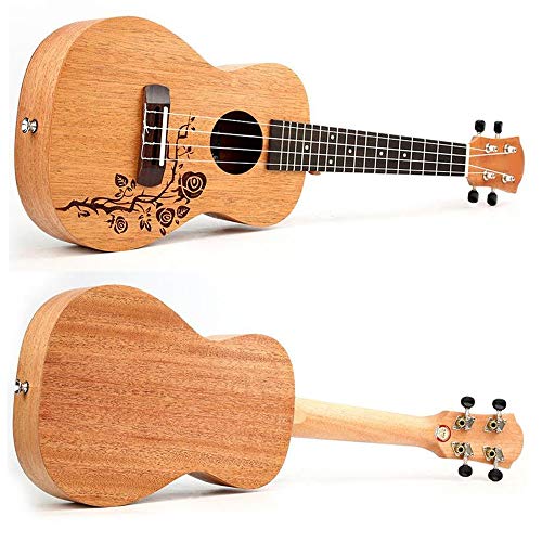 Ukulele Vintage Rose Motif 23 Pouces Sapele Bois Traditionnel Ukulele Uke Hawaii Enfants Petite Guitare avec Sac Gig for… - Les Beatles, Paul McCartney, John Lennon, RIngo Starr, George Harrison Ukulele Vintage Rose Motif 23 Pouces Sapele Bois Traditionnel Ukulele Uke Hawaii Enfants Petite Guitare avec Sac Gig for… – Image 3