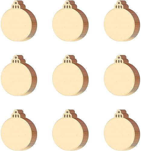 Miniatura 10 de 100 piezas de rebanadas de madera, adornos de madera de Navidad sin terminar, adornos colgantes, manualidades para arte, manualidades, decoración de