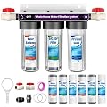 Whole House Water Filter System, 3-Stage Whole Home Water Softener System Highly Reduces Taste,Iron,Scale,Lead,Chlorine, with Heavy Metal and Anti-Scale Filter,3/4" Ports, Extra 1 Year Filter