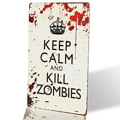 Dingleiever-Pub,Bar,Home Wall Decor Souvenir Hanging Metal Tin Sign Plate Plaque (Keep Calm And Kill Zombies) #TOP18
