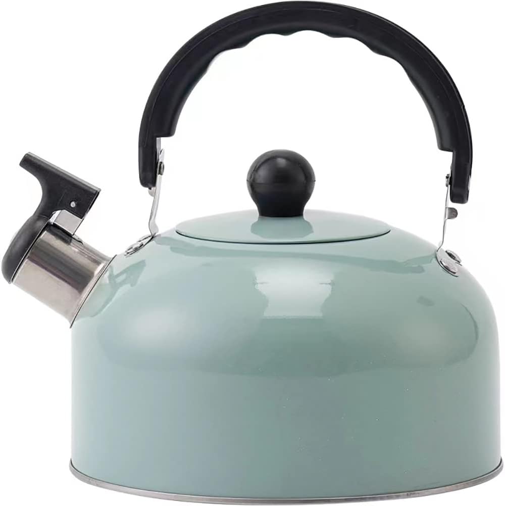 Livefunni Stovetop Whistling Tea Kettlle, 3L Food Grade Stainless Steel Teapot Water Kettle with Anti-heat Ergonomic Handle, Anti-Rust, Suitable for All Heat Sources