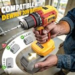 DIYtoolifz Ensemble de pilotes sans fil et sans impact compatible avec DeWalt 20V Batterie (outil de base), Kit de combo d'outil sans brosse avec Bits, Compact & Perceuse de conducteur portable pour la maison DIY, Travail du bois