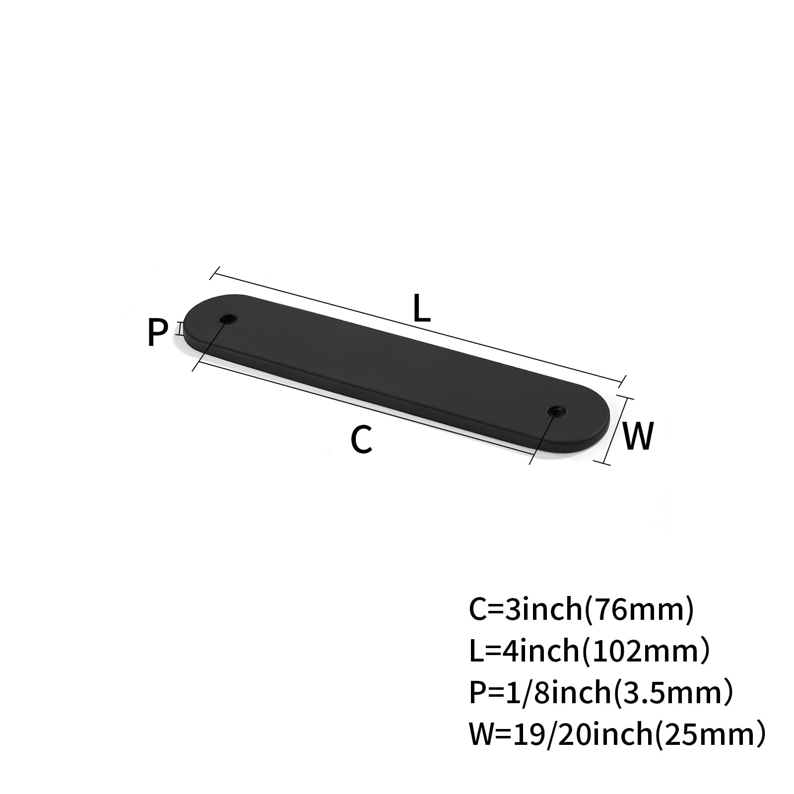 KHTUMEWARE-368BP Matte Black Cabinet Pulls CTC 3 in (76 mm) 2-Pack in Matte Black — KHTUMEWARE