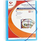 Grafoplás 39846030 Maxiplass Personalisierbarer Ordner mit Spiralbindung, 60 Hüllen, Blau, 30,8 x 24 x 22 cm