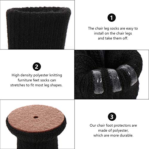 Cabilock Protetores de Pernas de Cadeira de 16 Peças Em Malha de Malha Protetores de Pernas de Cadei