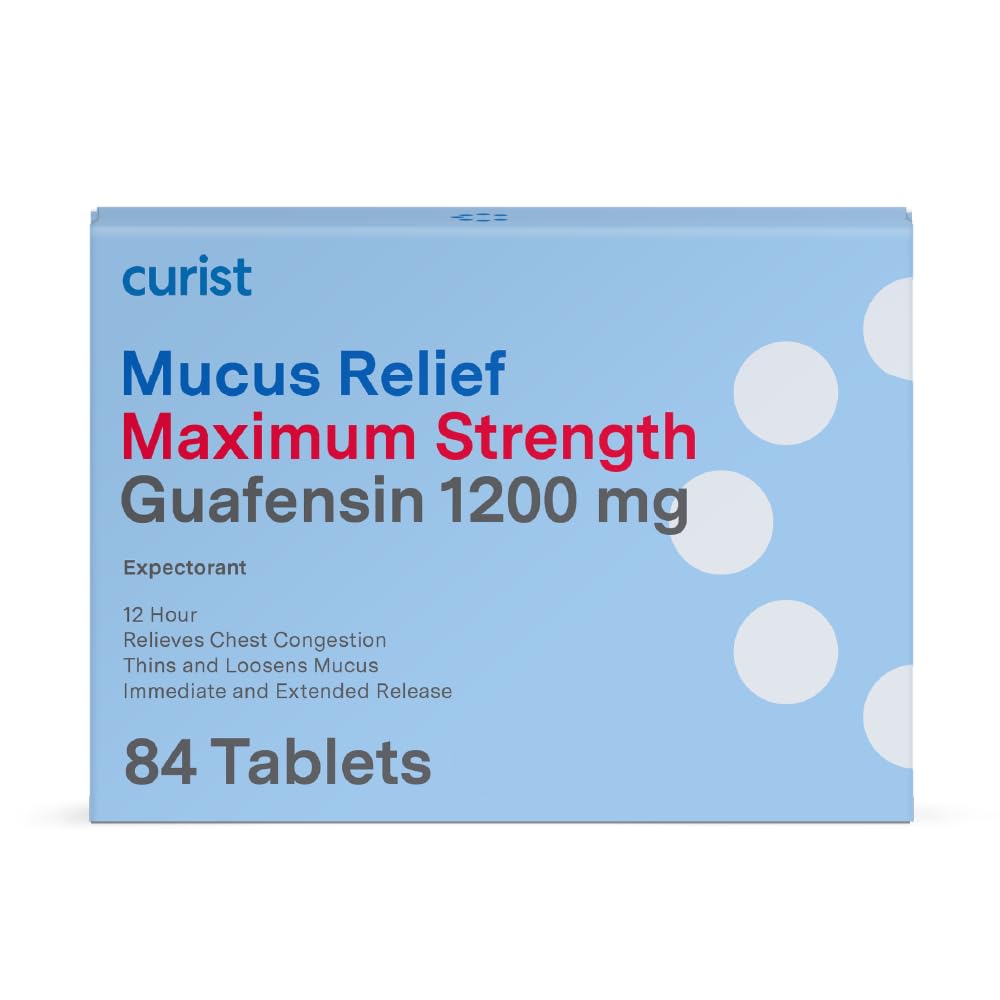 Curist Guaifenesin Mucus Relief 1200 mg Maximum Strength OTC - 84 Count Extended Release Tablets - Reduce Mucus Clear Congestion (84 Count Tablet Bulk Pack)