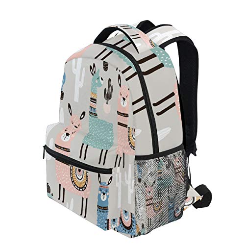 Colorful Cactus Llama Backpack Bookbag For Boys Girls,Elementary School Backpack,14 Inch Computer Laptop Backpack,Durable And Water Resistant Casual Rucksack School Backpack #TOP2