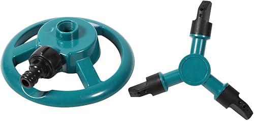Miniatura 8 de Mokernali Aspersor de riego giratorio, 360 grados, totalmente circular, aspersor automático para patio, manguera de tubería de 3 boquillas, sistema