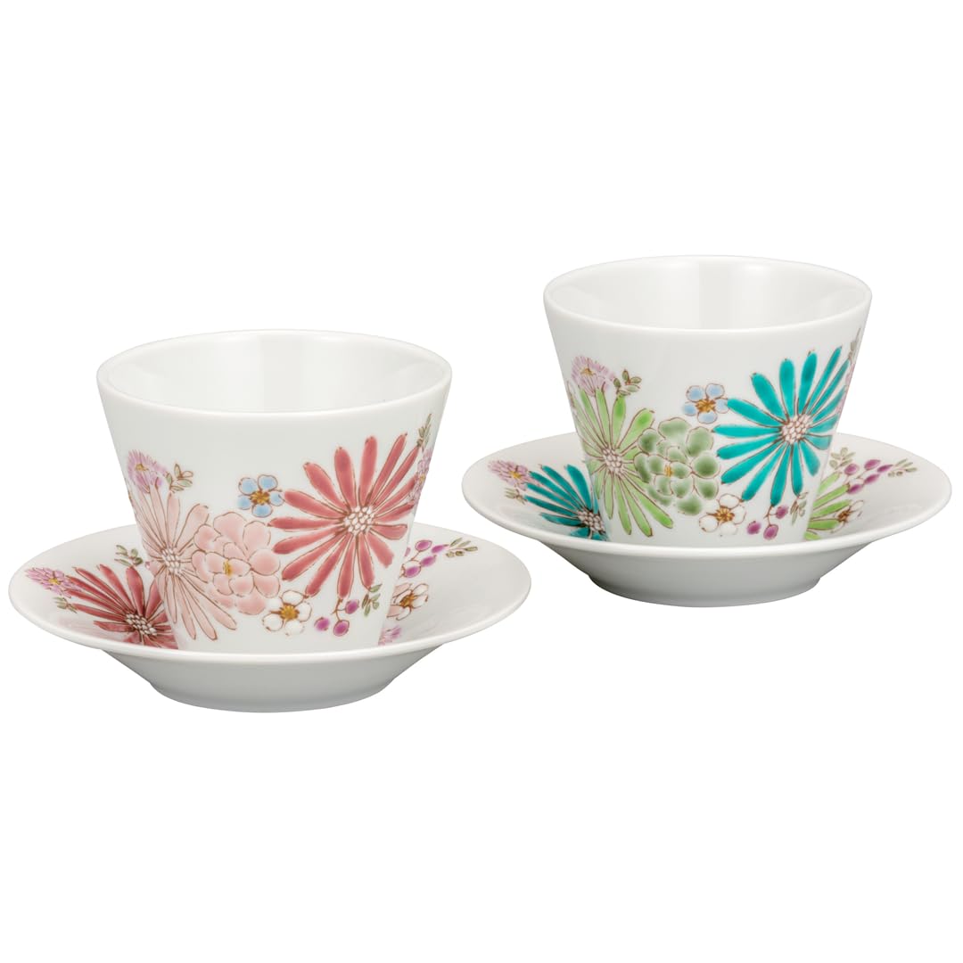 【新品・未使用】九谷焼 絵付工房 色絵遊 ペアフリーカップ 華シリーズ Amazon｜九谷焼いわたや ペアフリーカップ・華 色絵遊 K8-1083