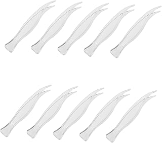 RORPOIR 25pcs Transparent Plastic Tweezers Plastic Serving Tray White Tray Jewelry Tweezers Multiple Tweezers Slant Eyebrow Tweezers Eyelashes Tongs Scale Tweezers Mask Eyelashes Clip Pp