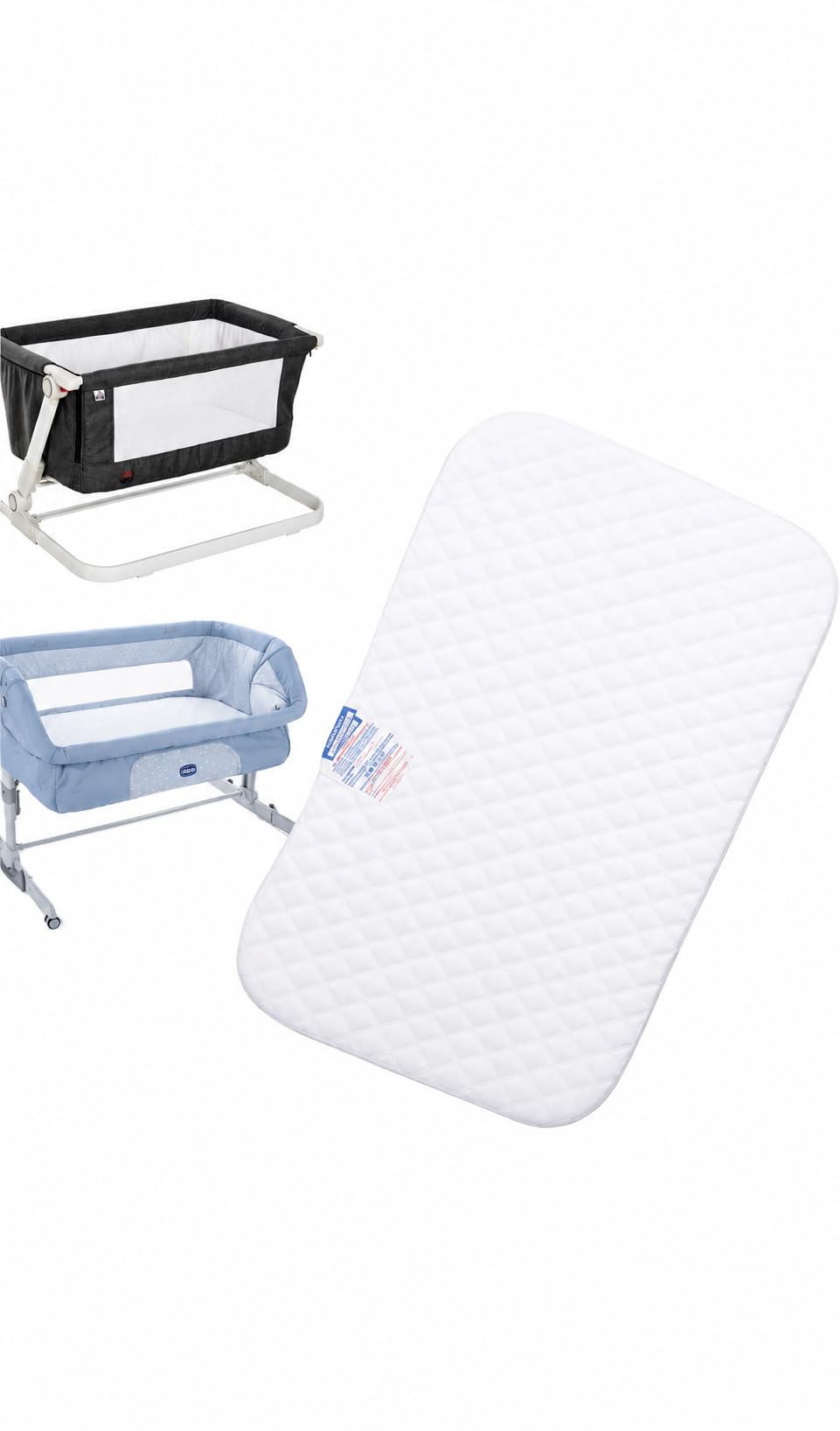 Bluemoon Bedding Next2Me Crib Mattress Compatible Bedside Toddler Deluxe Crib Next to Me - Comfortable & Fitted Infant Mattress - Breathable & Washable (83 x 50 x 5 cm)