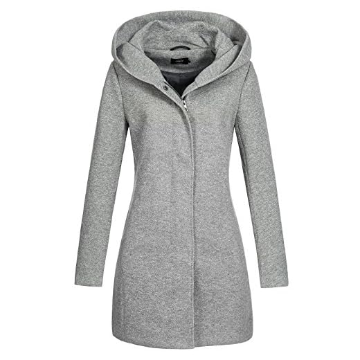 Only onlSEDONA Coat OTW Noos Abrigo, Gris (Light Grey Melange), 36 (Talla del Fabricante: Small) para Mujer