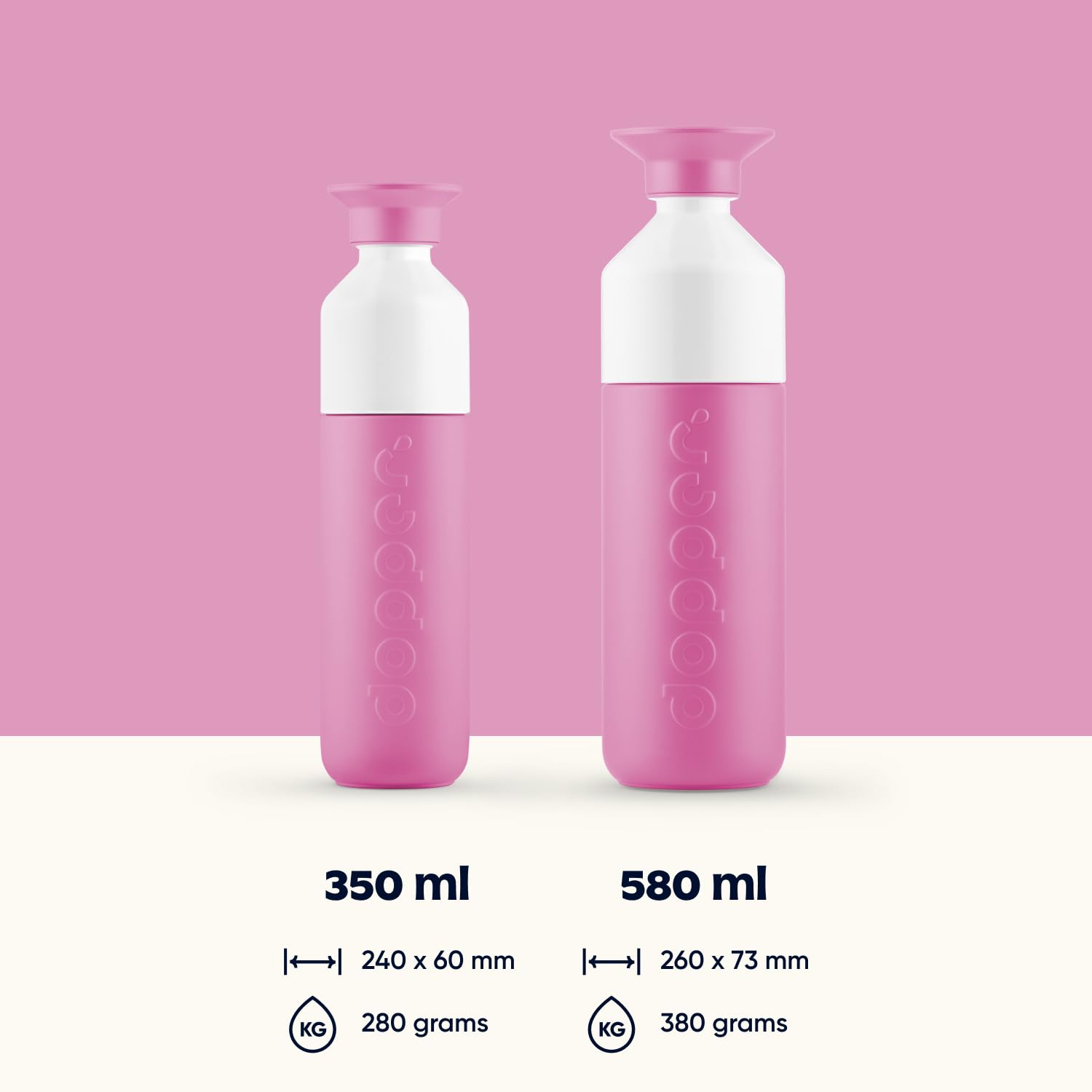Dopper Insulated Thermo Bottle 580ml Pelican Pink, Double-Walled, Leak-Proof, Keeps Cold for 24h/hot for 9h - Image 2