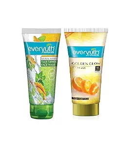 Everyuth Naturals Advanced Clear Beauty Tulsi Turmeric Face Wash With Naturals Advanced Golden Glow Peel-off Mask, 50Gm (Pack of 2)