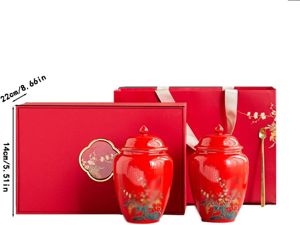 SONGCHAO Sugar Jar Tea Storage Jars, Ceramic Sealed, Black and Green, Home Decoration Ornaments Tea Canister