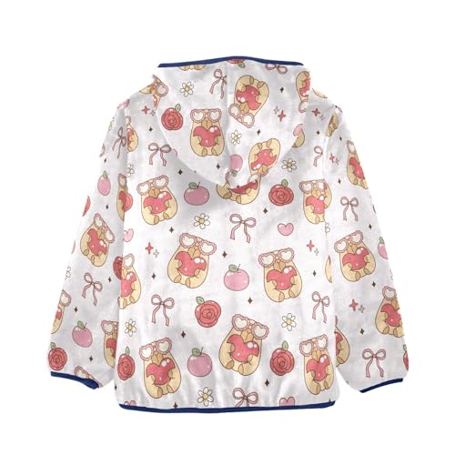 Beautiful Valentine's Day Kabara Girls Fleece Jacket Girls Fall Jacket Girls Zip Up Hoodie Girls Sherpa Jacket 2-10T2