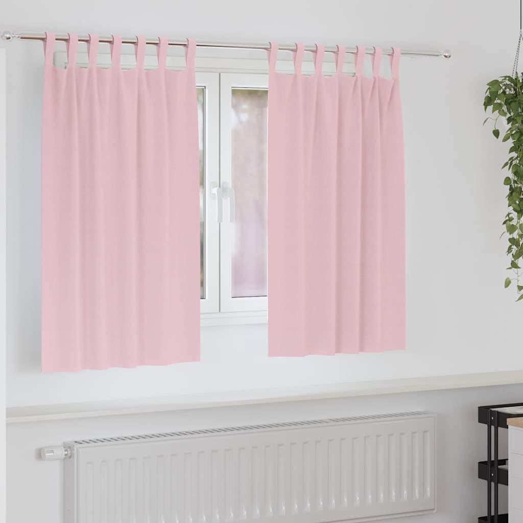 Rideaux occultants avec anneaux 2 pcs rose bébé 140x140 cm pour chambre