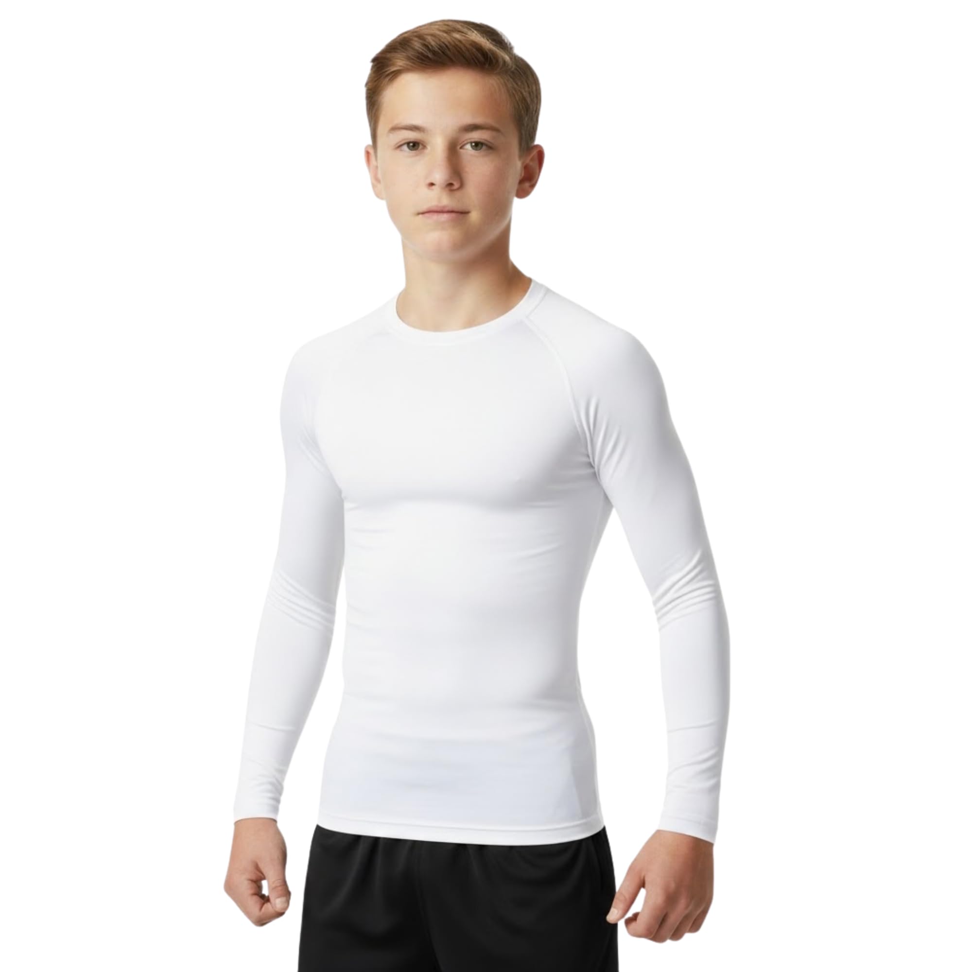 Athletic Sportswear Maglia Termica Bambino Maniche Lunghe - Sottomaglia Tecnica Compressione per Calcio, Sci, Scuola - Intimo Sportivo Invernale